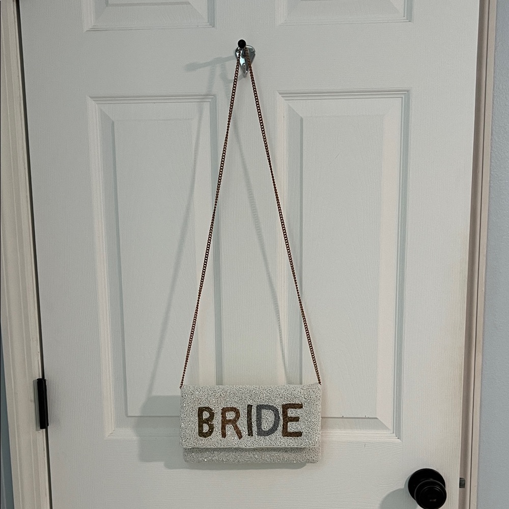 Bride Beaded Clutch with Chain Strap
